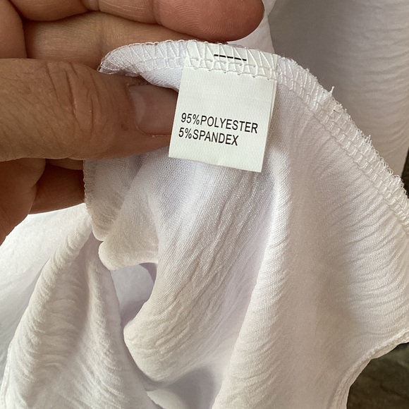 White oversized evil eye sequin blouse tunic coverup XL - Picture 5 of 7